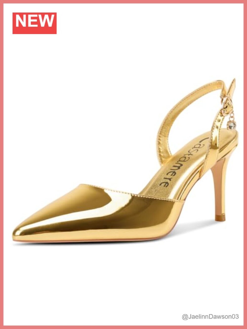 Slingback Heels for Women Pointed Toe Stiletto Pumps Slip On Dress Wedding Faux